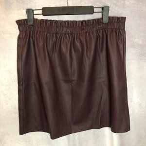 Loft brown vegan leather skirt